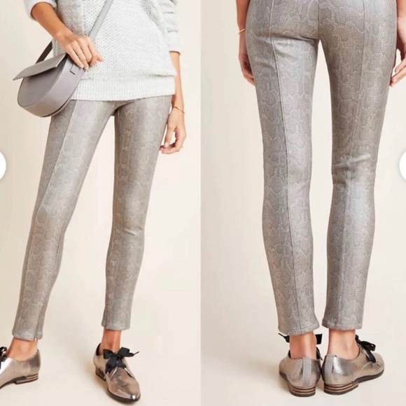 Anthropologie Pants - Anthropologie Metallic Snake Leggings Size 29